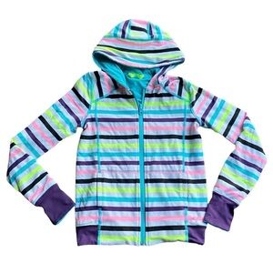 Girls Ivivva reversible size 10 blue and stripped